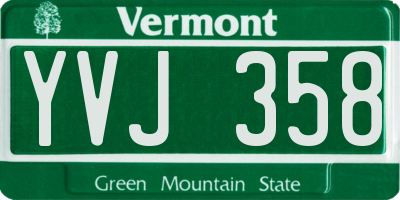 VT license plate YVJ358