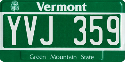 VT license plate YVJ359