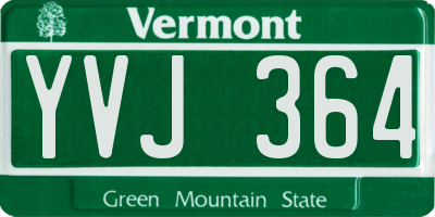 VT license plate YVJ364