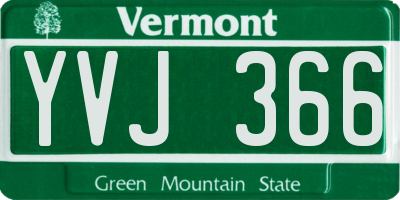 VT license plate YVJ366