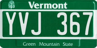 VT license plate YVJ367