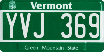 VT license plate YVJ369