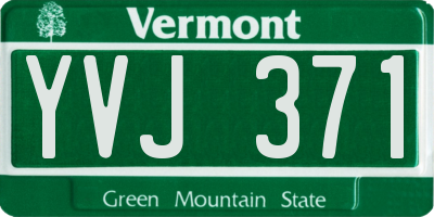 VT license plate YVJ371