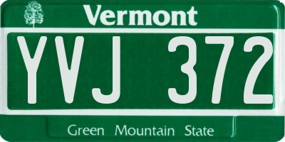VT license plate YVJ372