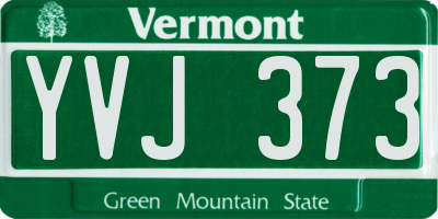 VT license plate YVJ373