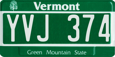 VT license plate YVJ374