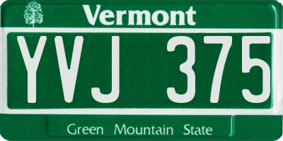 VT license plate YVJ375