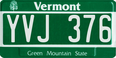 VT license plate YVJ376