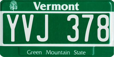 VT license plate YVJ378