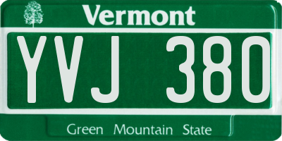 VT license plate YVJ380