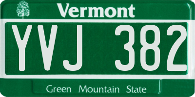 VT license plate YVJ382