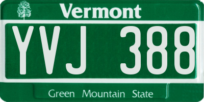 VT license plate YVJ388