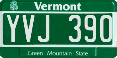 VT license plate YVJ390
