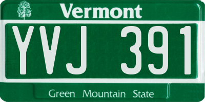 VT license plate YVJ391