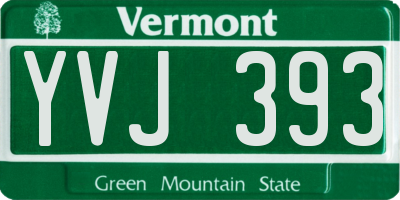VT license plate YVJ393