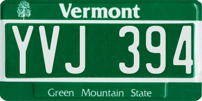 VT license plate YVJ394