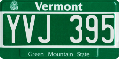 VT license plate YVJ395