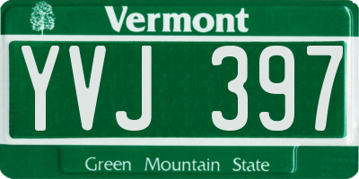 VT license plate YVJ397