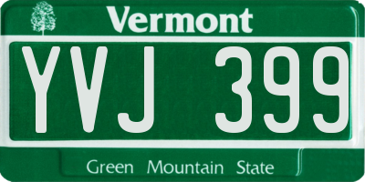 VT license plate YVJ399
