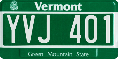 VT license plate YVJ401