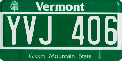 VT license plate YVJ406