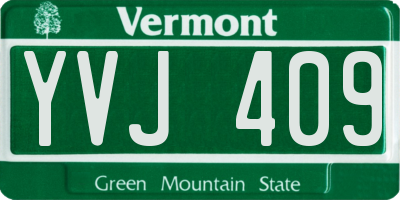 VT license plate YVJ409