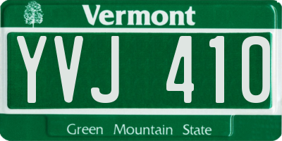 VT license plate YVJ410