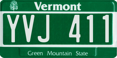 VT license plate YVJ411