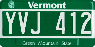 VT license plate YVJ412