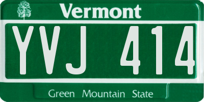 VT license plate YVJ414