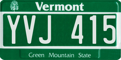 VT license plate YVJ415