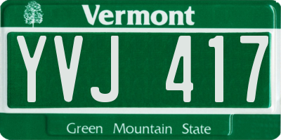 VT license plate YVJ417
