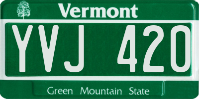 VT license plate YVJ420