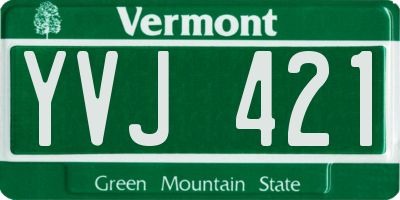VT license plate YVJ421