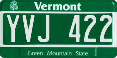 VT license plate YVJ422