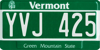 VT license plate YVJ425