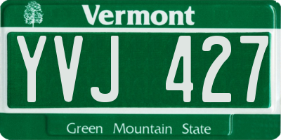 VT license plate YVJ427