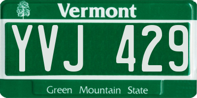 VT license plate YVJ429