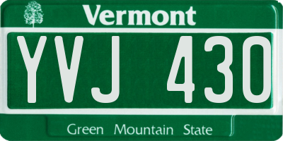 VT license plate YVJ430