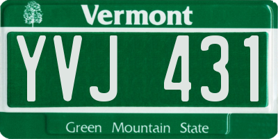 VT license plate YVJ431