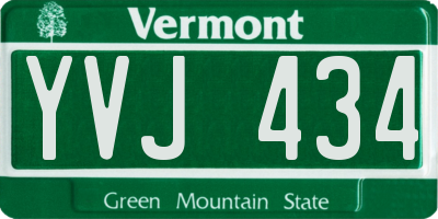 VT license plate YVJ434