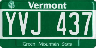 VT license plate YVJ437