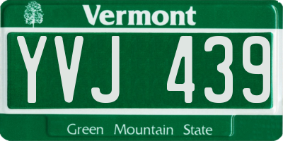 VT license plate YVJ439