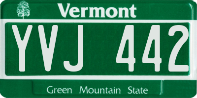 VT license plate YVJ442