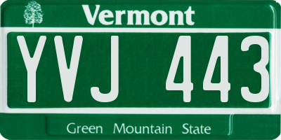 VT license plate YVJ443