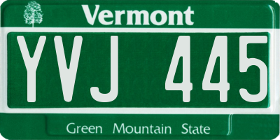 VT license plate YVJ445