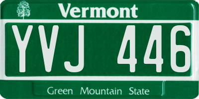 VT license plate YVJ446