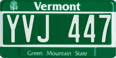 VT license plate YVJ447