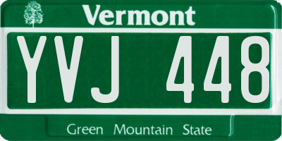 VT license plate YVJ448