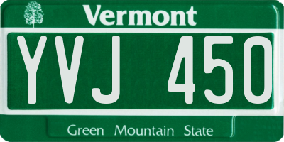 VT license plate YVJ450